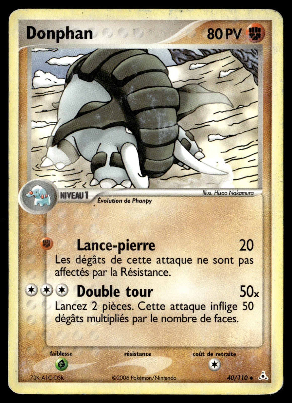 Donphan Peu Commune EX Fantômes Holon 40 HP