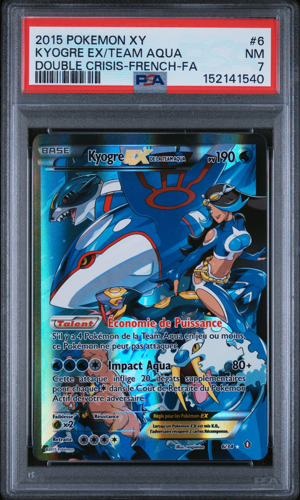 Kyogre-EX de la Team Aqua 6/34 - PSA 7
