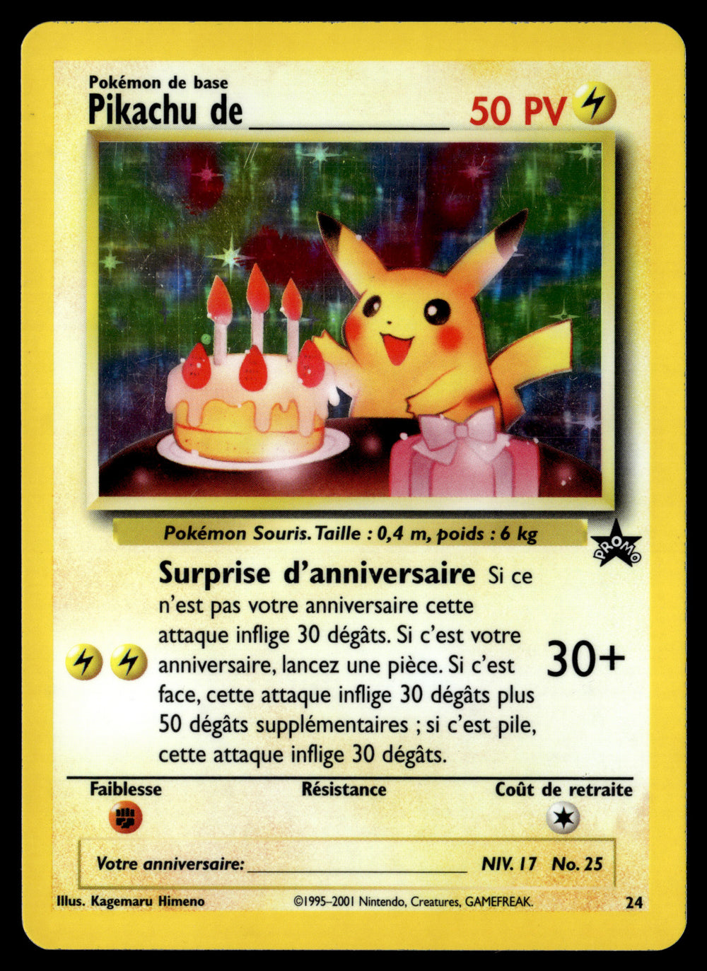 Pikachu de ________ Wizards Black Star Promos 24 EXC
