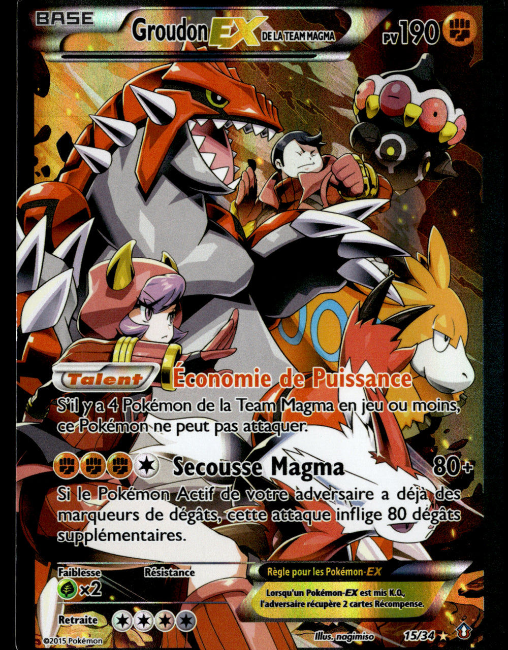Groudon-EX de la Team Magma 15/34 - EXC