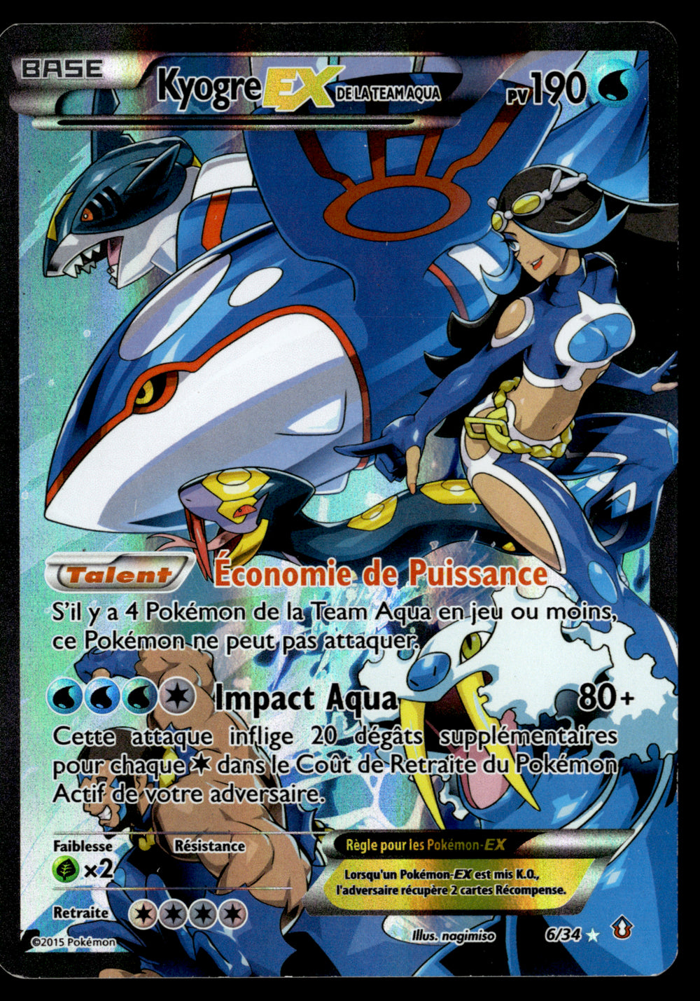 Kyogre-EX de la Team Aqua 6/34 - GOOD